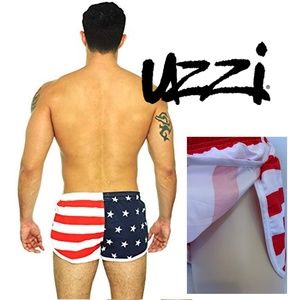 Uzzi High Vent Flag Swim Trunks XL 100% polyester